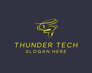 Scribble Hurricane Thunder  logo design