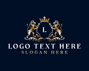 Premium Lion Crown logo