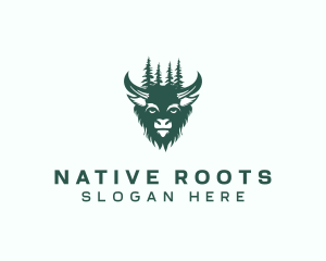 Native Wild Bison logo design