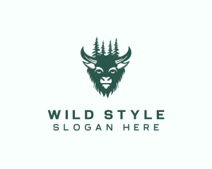 Native Wild Bison logo design