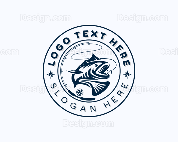 Sea Bass Marine Fishing Logo