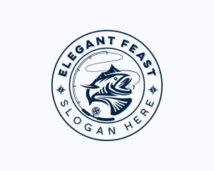 Sea Bass Marine Fishing Logo