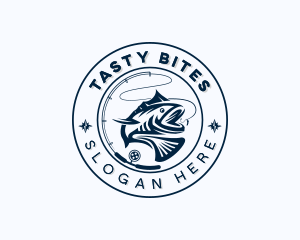 Sea Bass Marine Fishing Logo