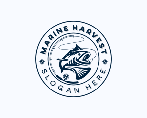 Sea Bass Marine Fishing logo design