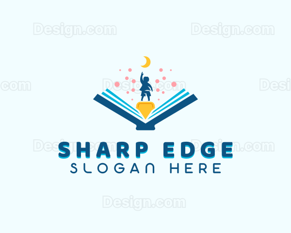 Child Kindergarten Book Logo