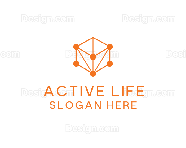 Orange Circuit Cube Logo
