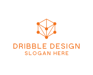 Orange Circuit Cube logo design