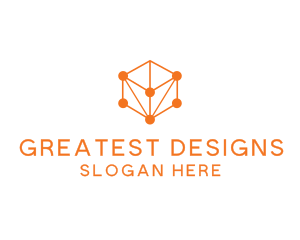 Orange Circuit Cube logo design