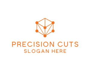 Orange Circuit Cube logo design