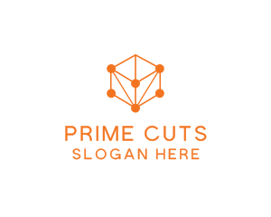 Orange Circuit Cube logo design