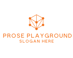 Orange Circuit Cube logo design