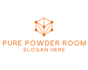 Orange Circuit Cube logo design