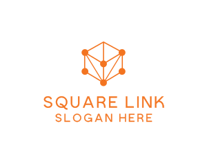 Orange Circuit Cube logo design