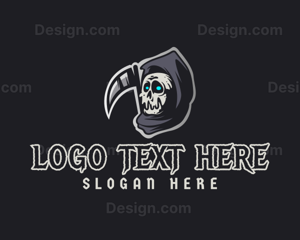 Spooky Skull Reaper Logo