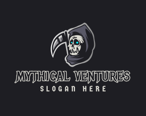 Spooky Skull Reaper logo design