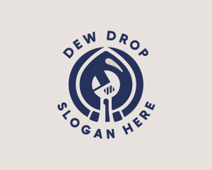 Water Drop Plumber Wrench logo design