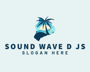 Hawaii Beach Summer Wave  logo design