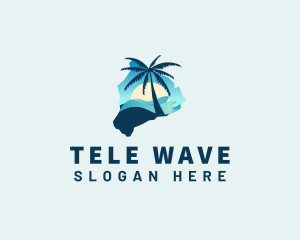 Hawaii Beach Summer Wave  logo design