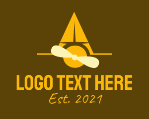 Golden Minimalist Airplane  logo