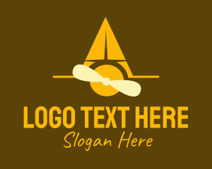 Golden Minimalist Airplane  Logo