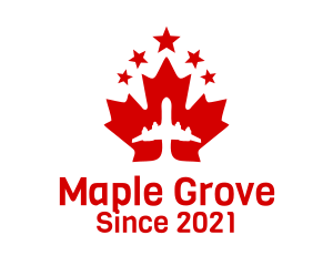 Airplane Maple Leaf logo design