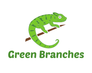 Green Chameleon Zoo logo design