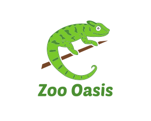 Green Chameleon Zoo logo design