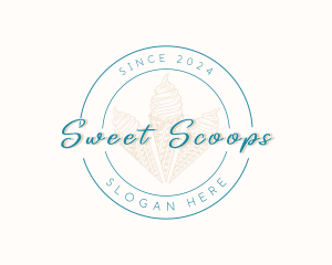 Retro Ice Cream Dessert logo