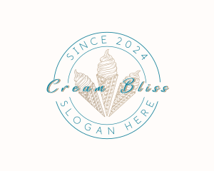 Retro Ice Cream Dessert logo design