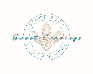 Retro Ice Cream Dessert logo design