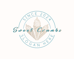 Retro Ice Cream Dessert logo design