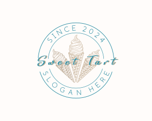 Retro Ice Cream Dessert logo design