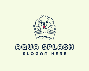 Puppy Bathing Dog logo design