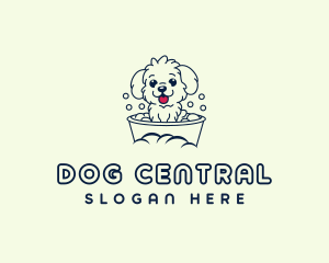 Puppy Bathing Dog logo design