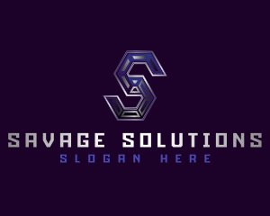 Digital Tech Letter S logo design