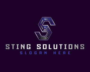 Digital Tech Letter S logo design