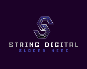 Digital Tech Letter S logo design