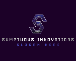 Digital Tech Letter S logo design