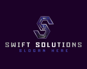 Digital Tech Letter S logo design