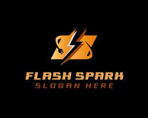 Flash Charging Plug logo design