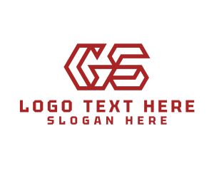 Geometric Minimalist Outline Letter GS logo