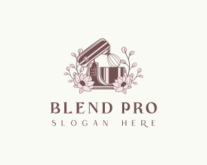 Rustic Floral Baking Mixer logo design