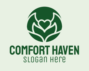 Heart Flower Plant logo design