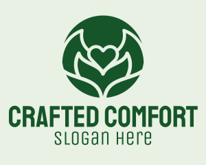 Heart Flower Plant logo design