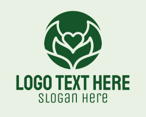 Tree - Heart Flower Plant logo design