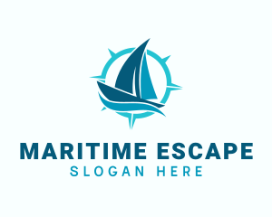 Nautical Sailboat Compass logo