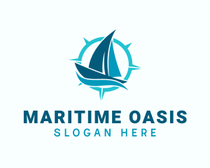 Nautical Sailboat Compass logo