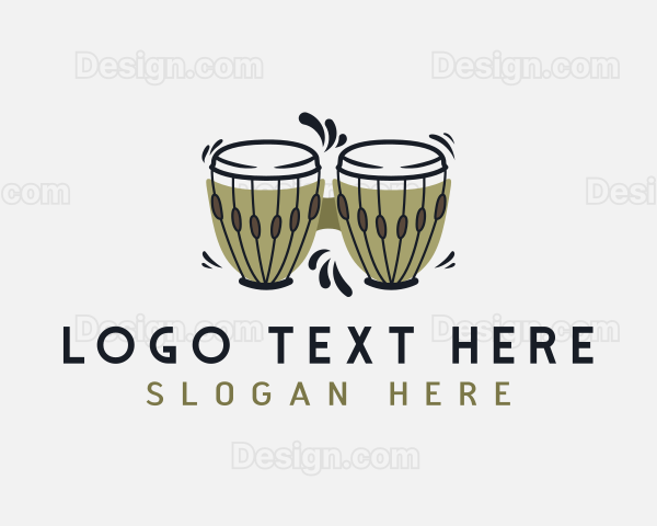 Bongo Drum Instrument Logo