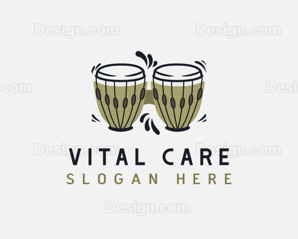 Bongo Drum Instrument Logo