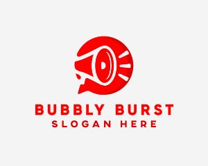 Megaphone Chat Bubble logo design